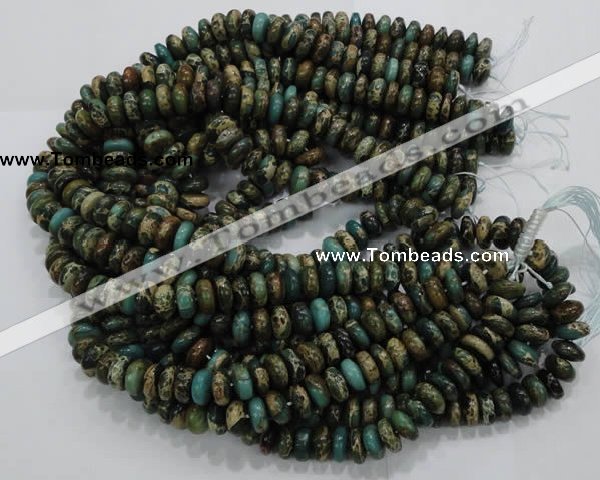 CIJ07 15.5 inches 6*8mm rondelle impression jasper beads wholesale