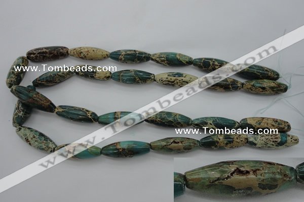 CIJ103 15.5 inches 10*30mm rice impression jasper beads wholesale