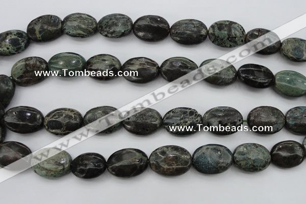 CIJ112 15.5 inches 13*18mm oval dyed impression jasper beads wholesale