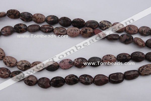 CIJ121 15.5 inches 10*14mm oval dyed impression jasper beads wholesale