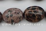 CIJ123 15.5 inches 13*18mm oval dyed impression jasper beads wholesale