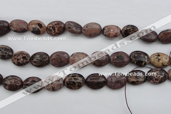 CIJ123 15.5 inches 13*18mm oval dyed impression jasper beads wholesale