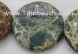 CIJ49 15.5 inches 40mm flat round impression jasper beads wholesale