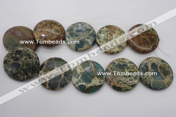 CIJ49 15.5 inches 40mm flat round impression jasper beads wholesale