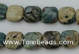 CIJ52 15.5 inches 12*12mm square impression jasper beads wholesale