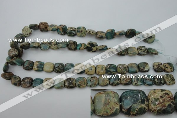 CIJ52 15.5 inches 12*12mm square impression jasper beads wholesale