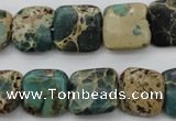 CIJ53 15.5 inches 15*15mm square impression jasper beads wholesale