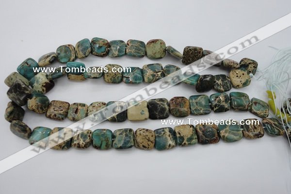 CIJ53 15.5 inches 15*15mm square impression jasper beads wholesale