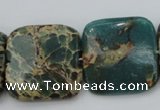 CIJ57 15.5 inches 25*25mm square impression jasper beads wholesale