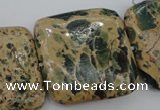 CIJ58 15.5 inches 30*30mm square impression jasper beads wholesale