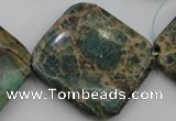 CIJ65 15.5 inches 30*30mm diamond impression jasper beads wholesale