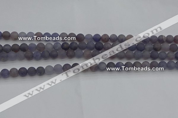 CIL108 15.5 inches 4mm round matte iolite gemstone beads