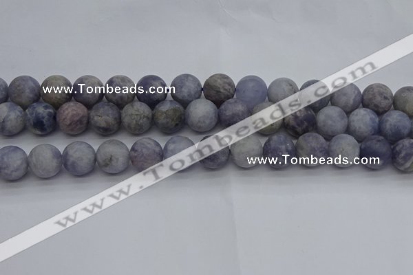 CIL111 15.5 inches 10mm round matte iolite gemstone beads