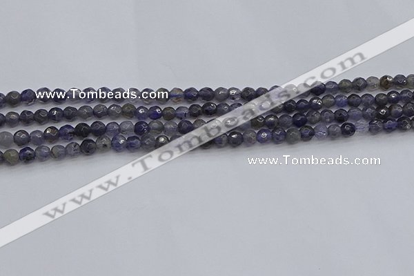 CIL117 15.5 inches 4mm faceted round iolite gemstone beads