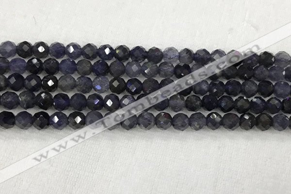 CIL50 15.5 inches 6mm faceted round iolite gemstone beads