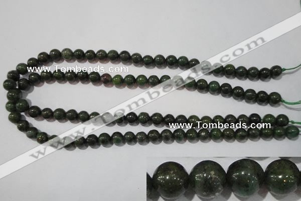 CIS02 15.5 inches 8mm round green iron stone beads wholesale