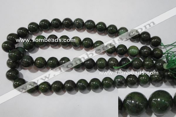 CIS05 15.5 inches 14mm round green iron stone beads wholesale