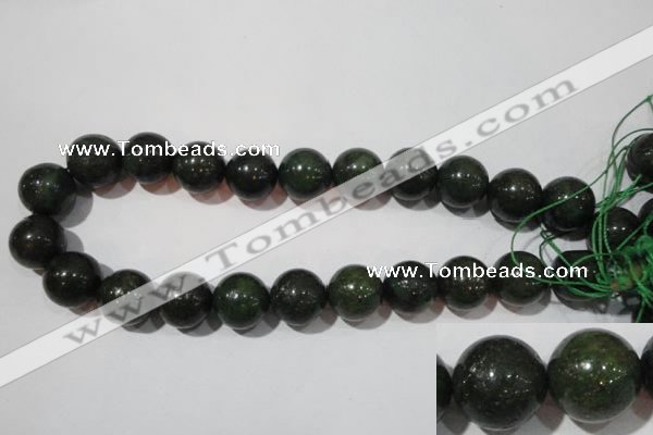 CIS07 15.5 inches 18mm round green iron stone beads wholesale