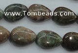 CJA03 15.5 inches 13*18mm teardrop green jasper beads wholesale