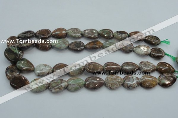 CJA04 15.5 inches 15*20mm teardrop green jasper beads wholesale