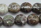 CJA06 15.5 inches 16mm coin green jasper beads wholesale