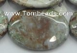 CJA09 15.5 inches 30*40mm oval green jasper beads wholesale