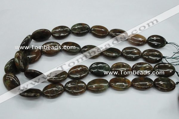 CJA21 15.5 inches 18*25mm oval green jasper beads wholesale