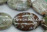 CJA23 15.5 inches 22*30mm oval green jasper beads wholesale