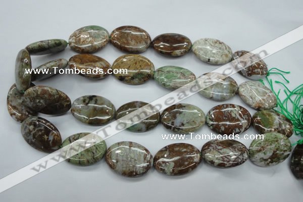 CJA23 15.5 inches 22*30mm oval green jasper beads wholesale
