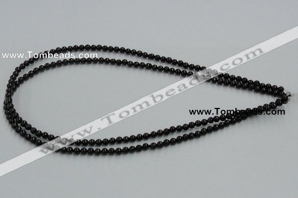 CJB01 16 inches 4mm round natural jet gemstone beads wholesale