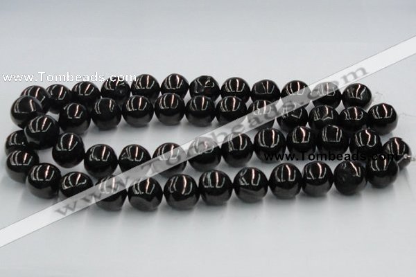 CJB05 16 inches 18mm round natural jet gemstone beads wholesale
