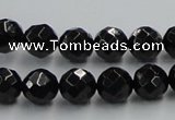 CJB07 16 inches 10mm faceted round natural jet gemstone beads wholesale