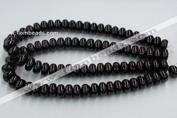 CJB12 16 inches 9*16mm rondelle natural jet gemstone beads wholesale