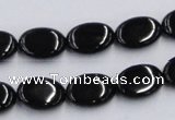 CJB17 16 inches 10*14mm oval natural jet gemstone beads wholesale