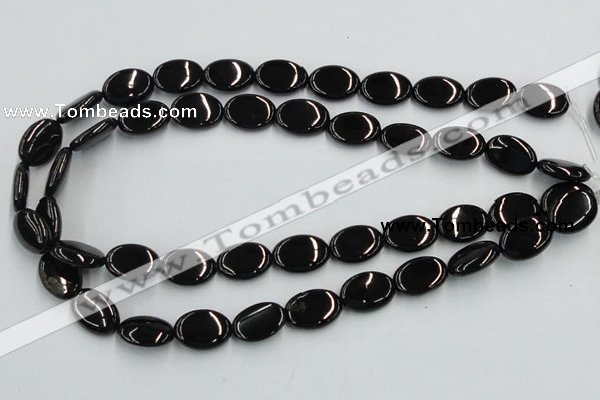 CJB18 16 inches 13*18mm oval natural jet gemstone beads wholesale