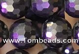 CJB203 15.5 inches 10mm faceted round jet beads wholesale