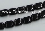 CJB25 16 inches 8*10mm rectangle natural jet gemstone beads wholesale