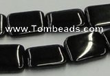 CJB27 16 inches 15*20mm rectangle natural jet gemstone beads wholesale