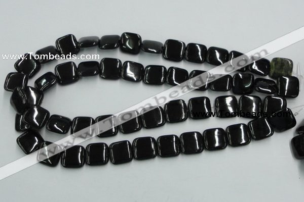 CJB29 16 inches 16*16mm square natural jet gemstone beads wholesale