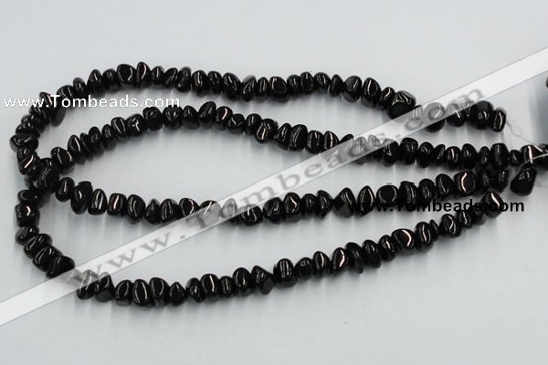 CJB32 16 inches 7*10mm chips natural jet gemstone beads wholesale