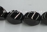 CJB36 16 inches 12*18mm twisted rice natural jet gemstone beads