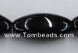 CJB37 16 inches 20*40mm rice natural jet gemstone beads