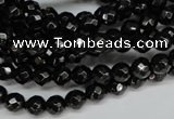 CJB45 15.5 inches 6mm faceted round natural jet gemstone beads