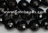 CJB46 15.5 inches 14mm faceted round natural jet gemstone beads