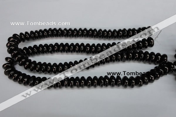 CJB49 15.5 inches 7*14mm rondelle natural jet gemstone beads