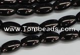 CJB53 15.5 inches 10*16mm rice natural jet gemstone beads