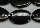 CJB73 15.5 inches 20*30mm oval natural jet gemstone beads