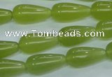 CKA105 15.5 inches 10*20mm teardrop Korean jade gemstone beads