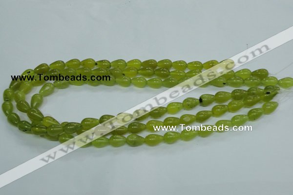 CKA106 15.5 inches 8*12mm teardrop Korean jade gemstone beads