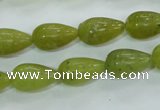 CKA107 15.5 inches 10*17mm teardrop Korean jade gemstone beads